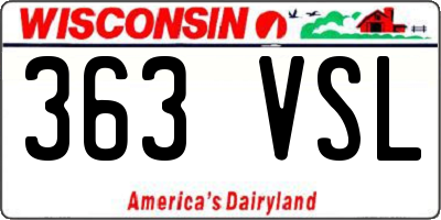 WI license plate 363VSL