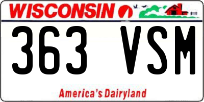 WI license plate 363VSM