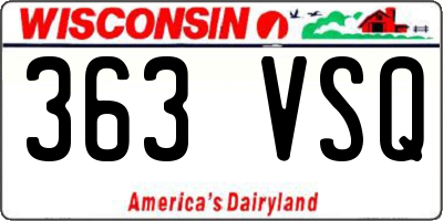 WI license plate 363VSQ