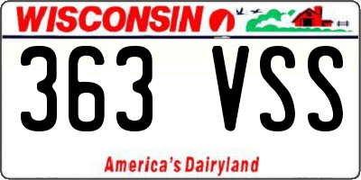 WI license plate 363VSS