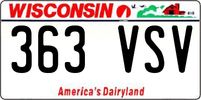 WI license plate 363VSV