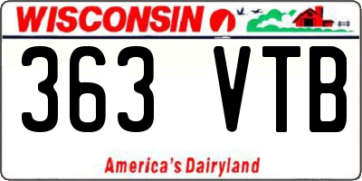 WI license plate 363VTB