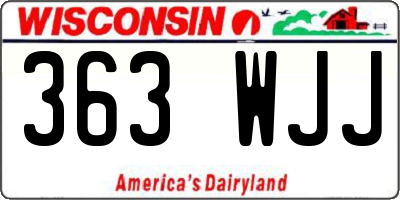 WI license plate 363WJJ