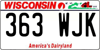 WI license plate 363WJK