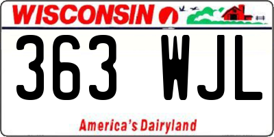 WI license plate 363WJL