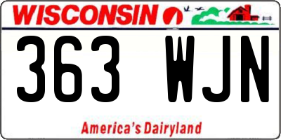 WI license plate 363WJN