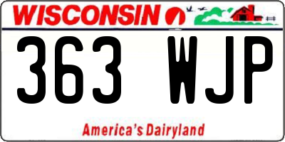 WI license plate 363WJP