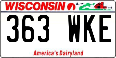 WI license plate 363WKE