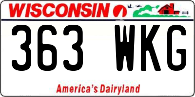 WI license plate 363WKG