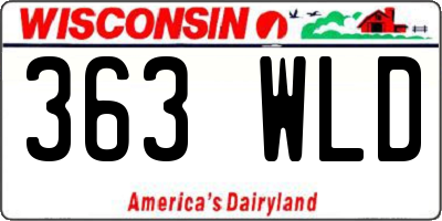 WI license plate 363WLD