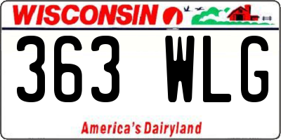 WI license plate 363WLG