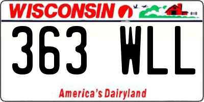 WI license plate 363WLL