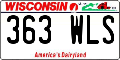 WI license plate 363WLS
