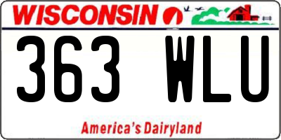 WI license plate 363WLU