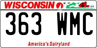 WI license plate 363WMC