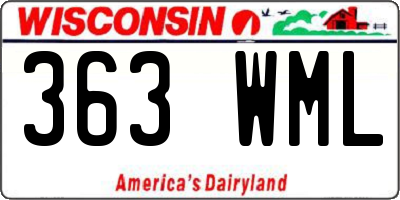 WI license plate 363WML