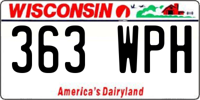WI license plate 363WPH