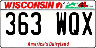 WI license plate 363WQX