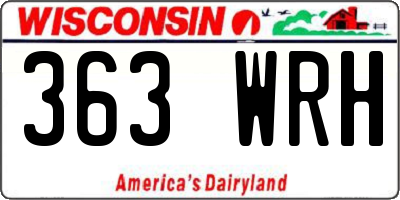 WI license plate 363WRH