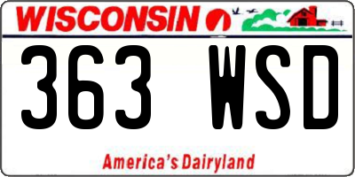 WI license plate 363WSD