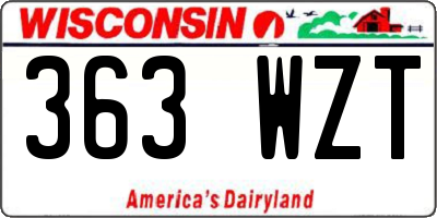 WI license plate 363WZT