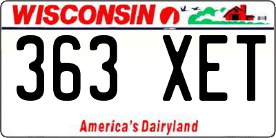 WI license plate 363XET