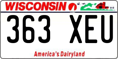 WI license plate 363XEU