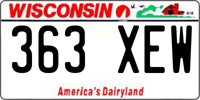 WI license plate 363XEW