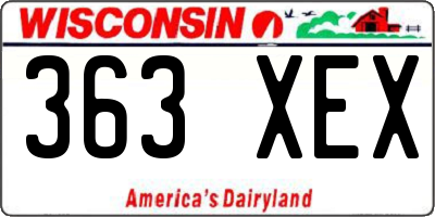 WI license plate 363XEX
