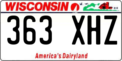 WI license plate 363XHZ