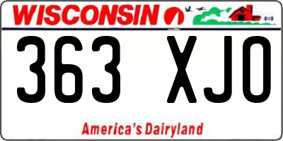 WI license plate 363XJO
