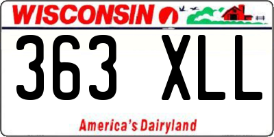 WI license plate 363XLL