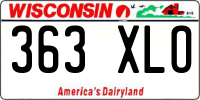 WI license plate 363XLO