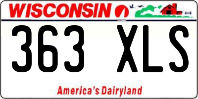 WI license plate 363XLS