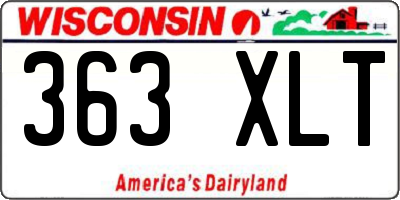 WI license plate 363XLT