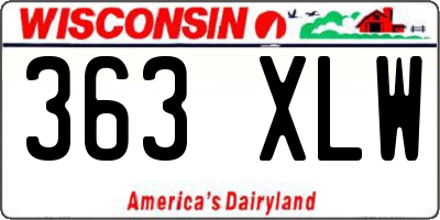 WI license plate 363XLW