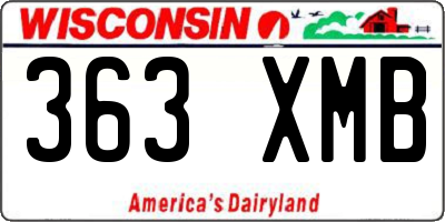 WI license plate 363XMB