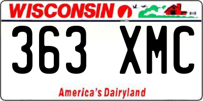 WI license plate 363XMC