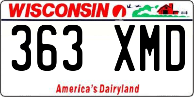 WI license plate 363XMD