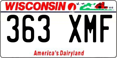 WI license plate 363XMF