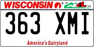 WI license plate 363XMI