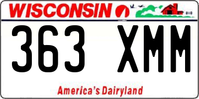 WI license plate 363XMM