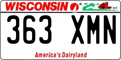 WI license plate 363XMN