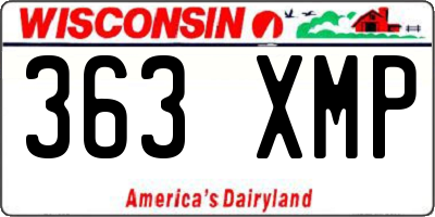 WI license plate 363XMP