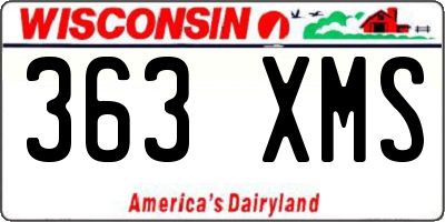 WI license plate 363XMS
