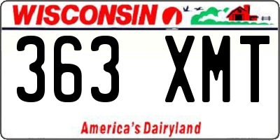 WI license plate 363XMT