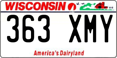 WI license plate 363XMY