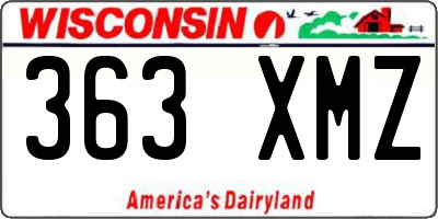 WI license plate 363XMZ