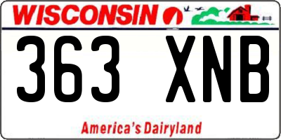 WI license plate 363XNB