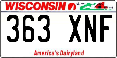 WI license plate 363XNF
